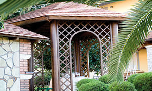 Gazebo alluminio effetto legno