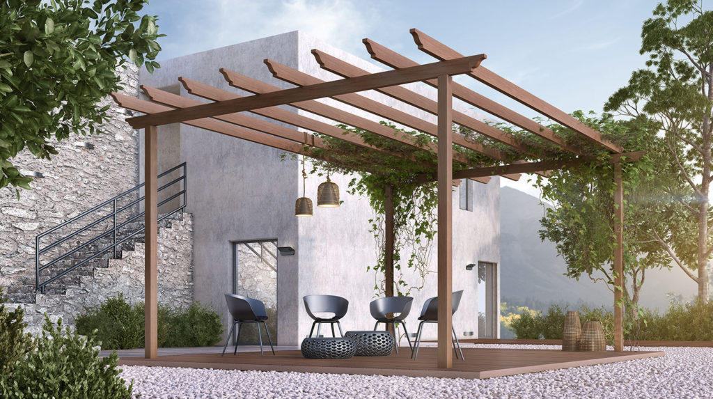 Pergola alluminio effetto legno