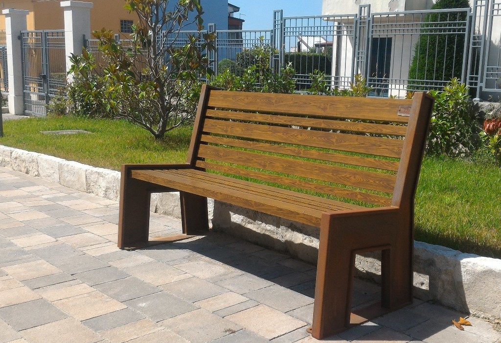 arredo urbano panca alluminio corten